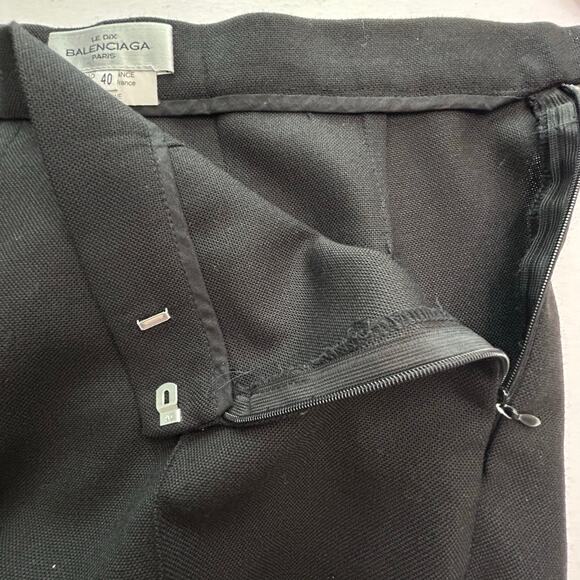 Balenciaga Le Dix women's 100% wool side zip straight black pants size 40 US 8 - Picture 4 of 7